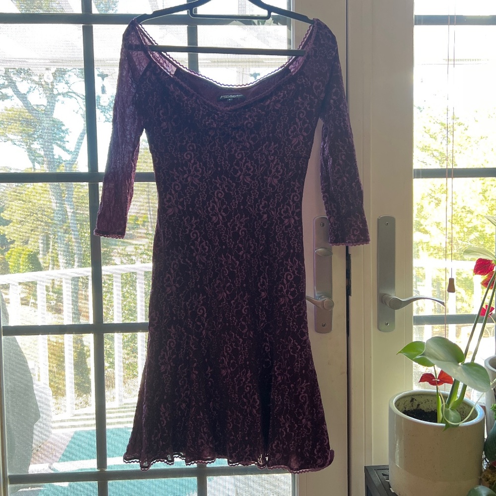 Betsy Johnson 90s Purple Lace Dress
